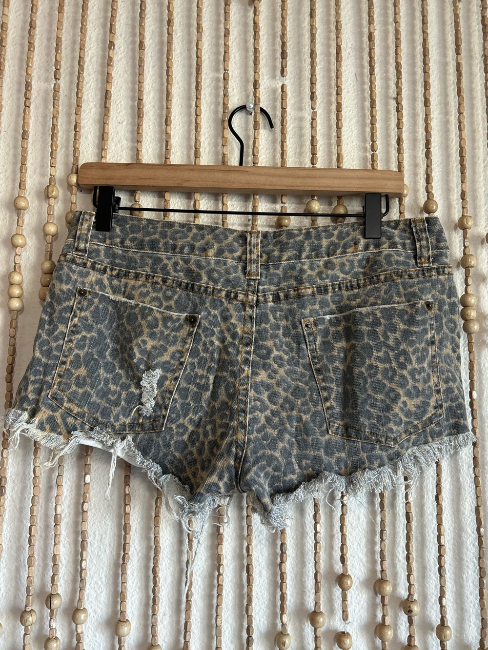 Billabong Cheetah Y2K Low Rise Distressed Rocker Grunge Denim Summer Shorts Sm